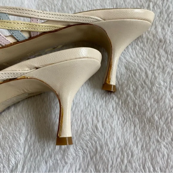 NEW Via Spiga Pastel Colors Kitten Heels Leather Sandals | 7 - Picture 10 of 11